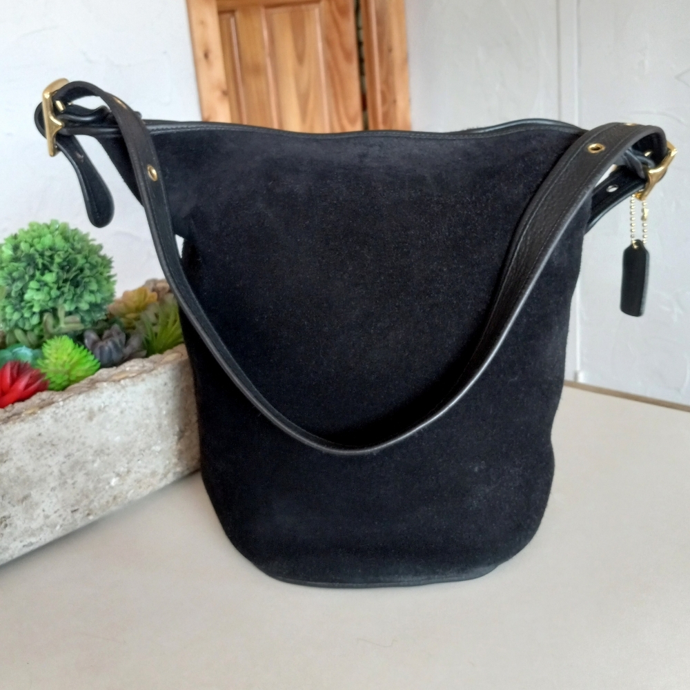 Coach Berkeley Duffle Sac in Black Suede 9010, Ruff-Out